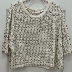 Chic Embellished White Blouse